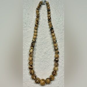 Vintage Natural Picture Jasper Beaded Necklace